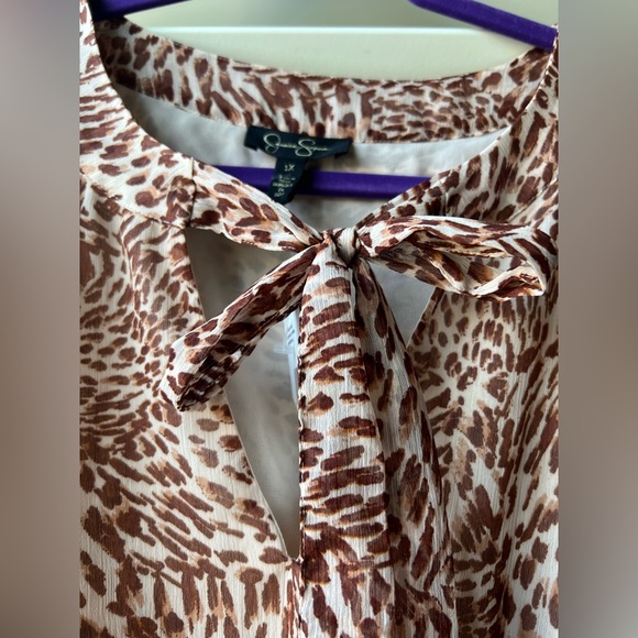 Jessica Simpson - NWT - 1X - Leopard Print Long Sleeve Dress - Lined -Sandshell - Picture 6 of 11